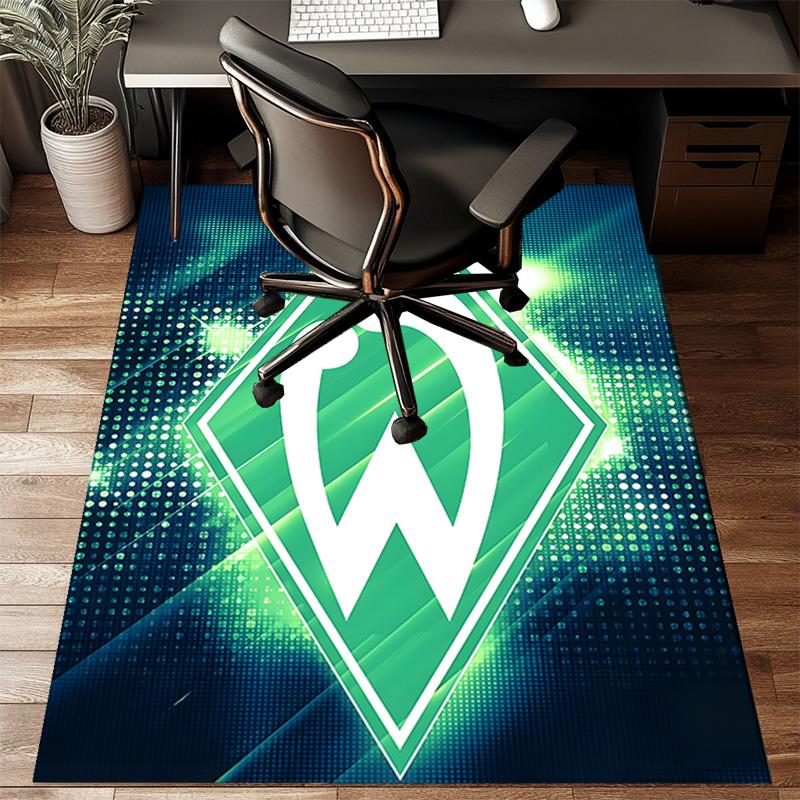 Green Werder Symbol Rug for Living Room, Game Rooms, Office, Bedroom, Office Floor Mat Playful Design, fan gifts Christmas decor