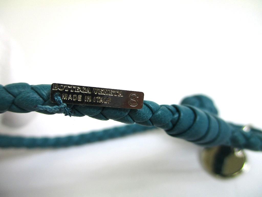 Authentic BOTTEGA BENETA Intrecciato Emerald Green Leather Bangle Bracelet S #a670  Refurbished