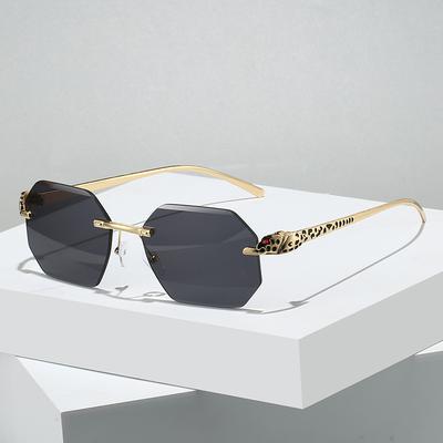 Retro Sunglasses Men Brand Designer Fashion Rimless Sun Glasses Shades Cutting Lens Ladies Frameless Eyeglasses