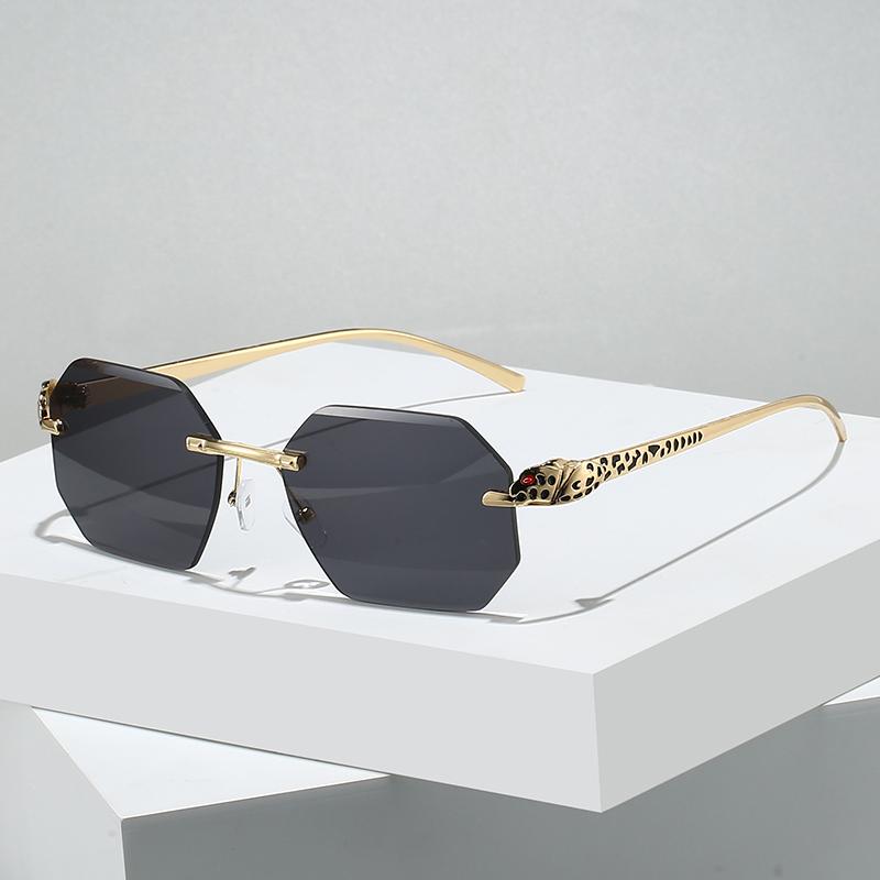 Retro Sunglasses Men Brand Designer Fashion Rimless Sun Glasses Shades Cutting Lens Ladies Frameless Eyeglasses