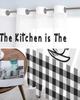 2Panels Chiffon Sheer Curtain Kitchen Curtain Kitchenware Chef Print  Voile Tulle Cortinas for Kitchen LivingRoom Window Cortina