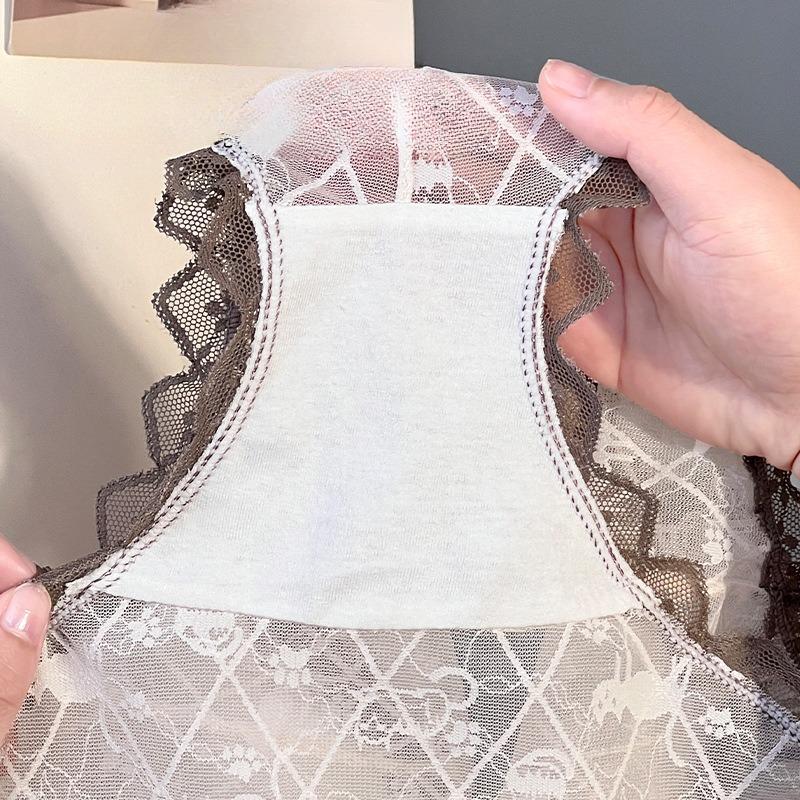 Luxurious lace underwear for women sexy comfortable mid waist triangle Panties