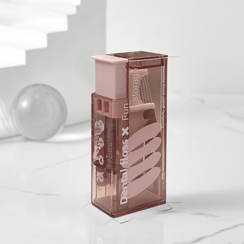 Plastic Toothpicks Box Dental Floss Stick Dispenser Portable Dental Floss Box Automatic Pop-up Dental Floss Storage Box