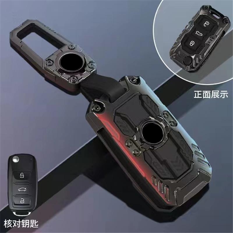 Metal Car Remote Key Cover Case Holder Shell Keychain Fob for VW Volkswagen T-ROC Golf 7 Polo Tiguan T-Cross Jetta EOS Beetle
