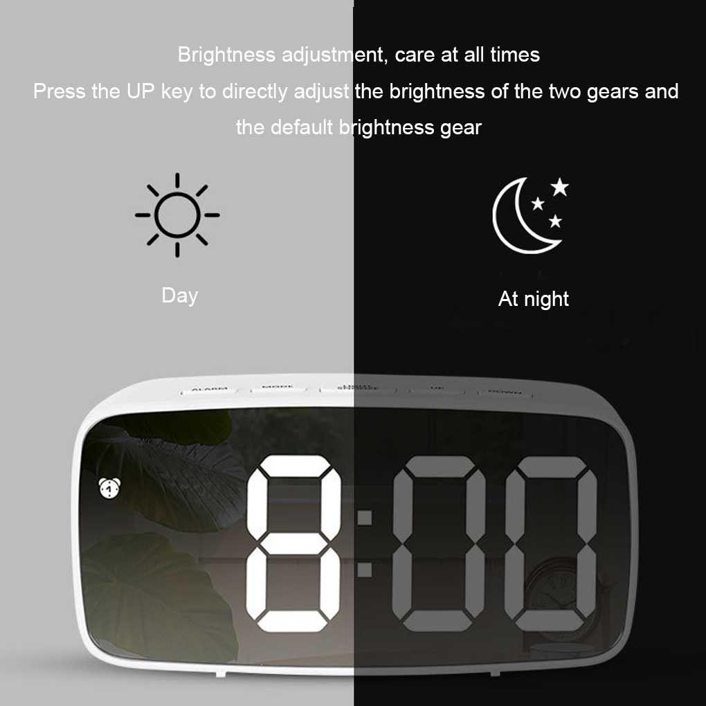 Alarm Clock Digital Electronic Bedroom Bedside Temperature Display Thermometer Snooze Portable Desktop Date Calendar Household