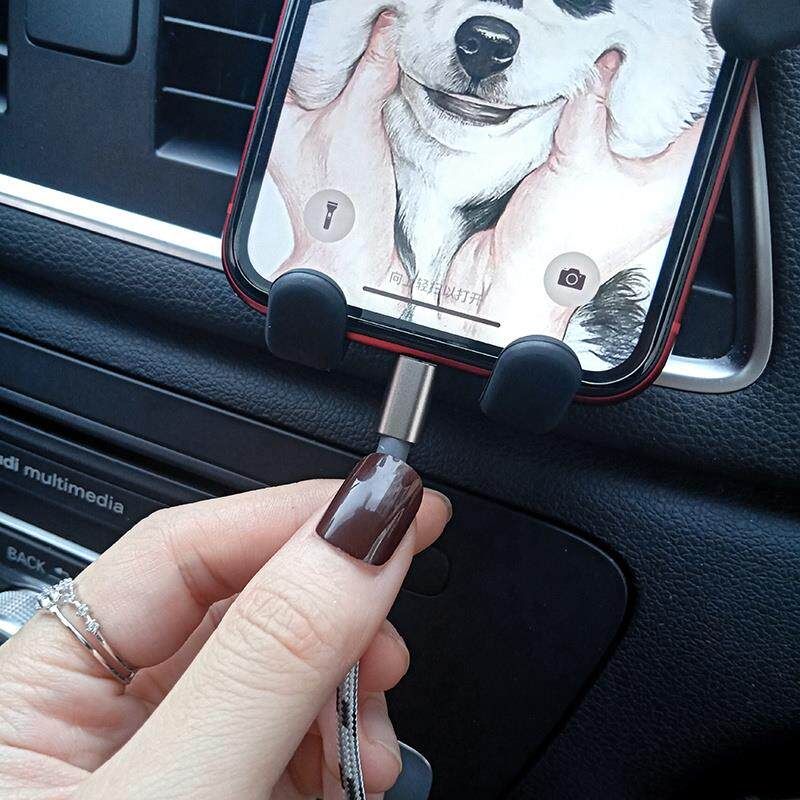 Trendy Phone Car Mount New Model Anti-Shake Cute Cartoon Dog Car Air Vent Holder Lazy Navigation Stand