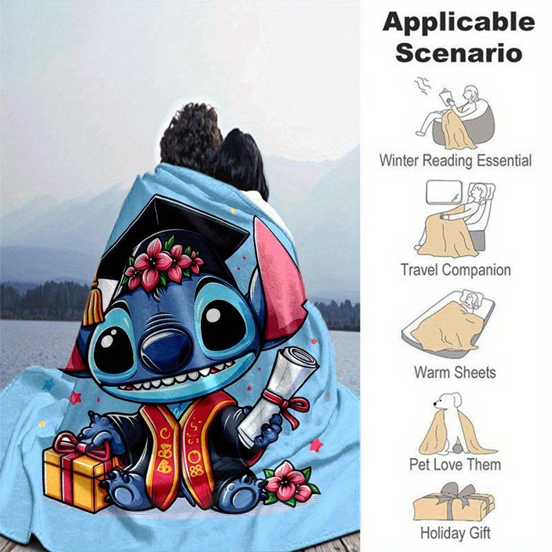 1pc Cute Stitch Printing Blanket - Soft, All-Season Throw for Living Room, Bedroom,Personalized Gift with Adorable Cartoon Design