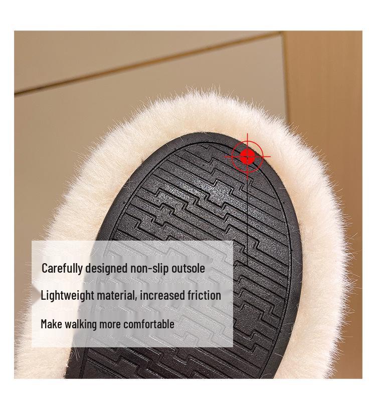 New 2024 Korean Style Plus Size Women's Thick Sole Fur Flip Flops for Outdoor Fashion.