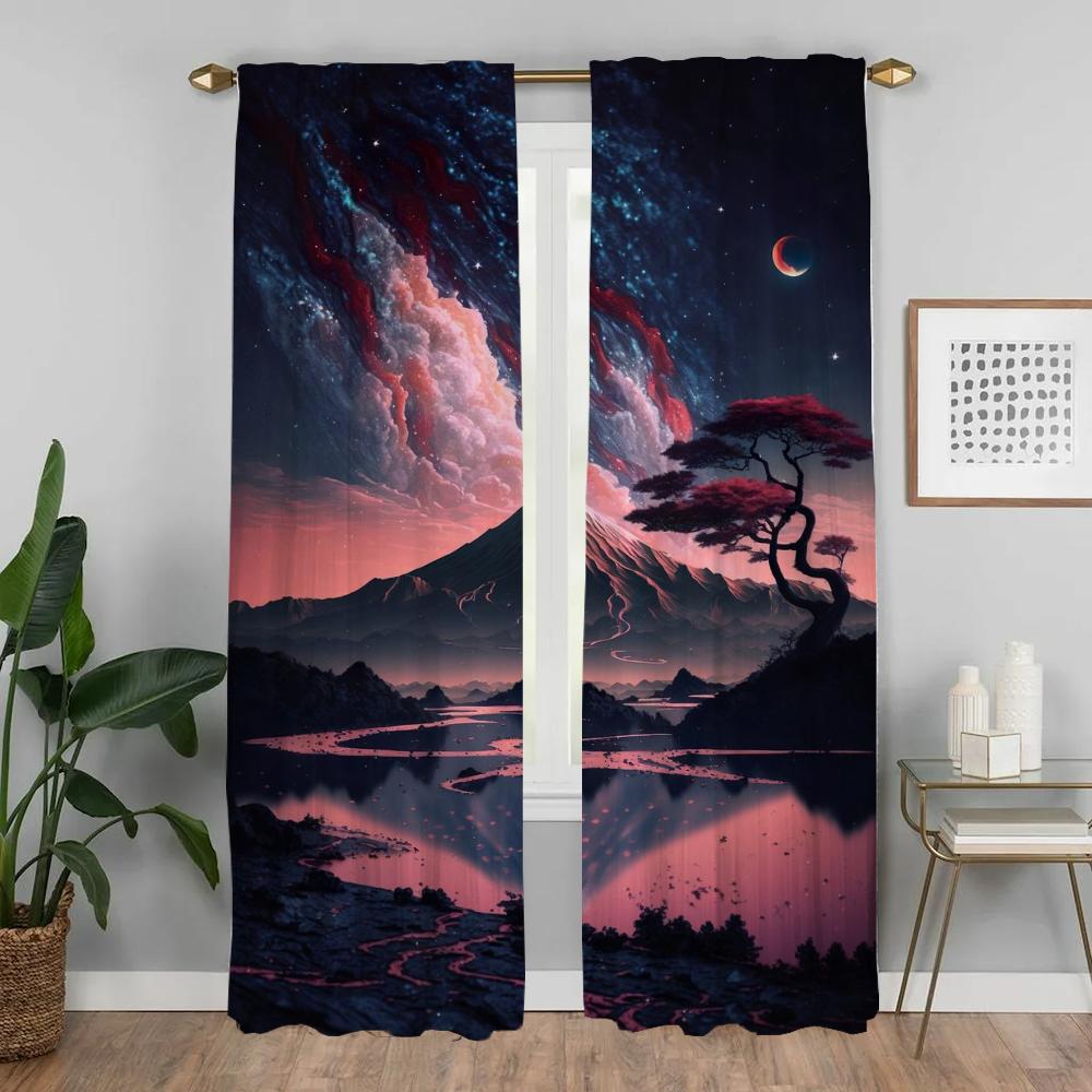 Mörkläggningsgardiner Kök Barnrum Gardiner i japansk stil för sovrum Fönstergardin Rullgardiner Halloweendekoration Skiljeväggspanel