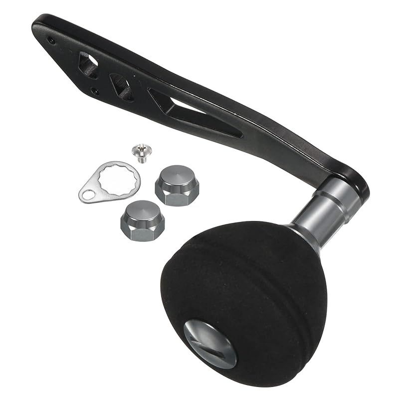 

PATIKIL baitcasting power handle metal fishing reel handle EVA knob grip replacement parts for rocker arm accessories black
