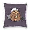 Hhree Toed Sloth Love Cats Square Pillowcase Polyester Linen Velvet Creative Zip Decor Throw Pillow Case Bed Cushion Case x