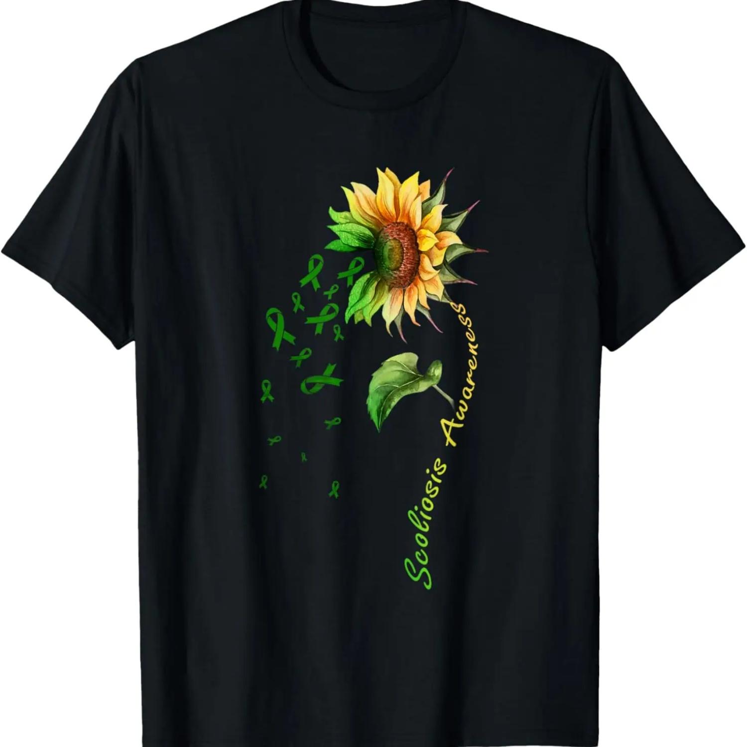 

Scoliosis Awareness Sunflower Shirt T-Shirt XXXXXL чёрный