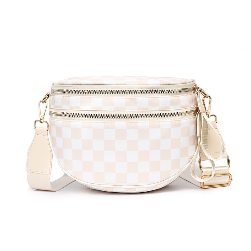 Enkele Schoudertas voor Dames, Casual, Modieus, Veelzijdig, Grote Capaciteit Schelpvormige Tas, Waterdichte Tas, Geruite Crossbody Tas