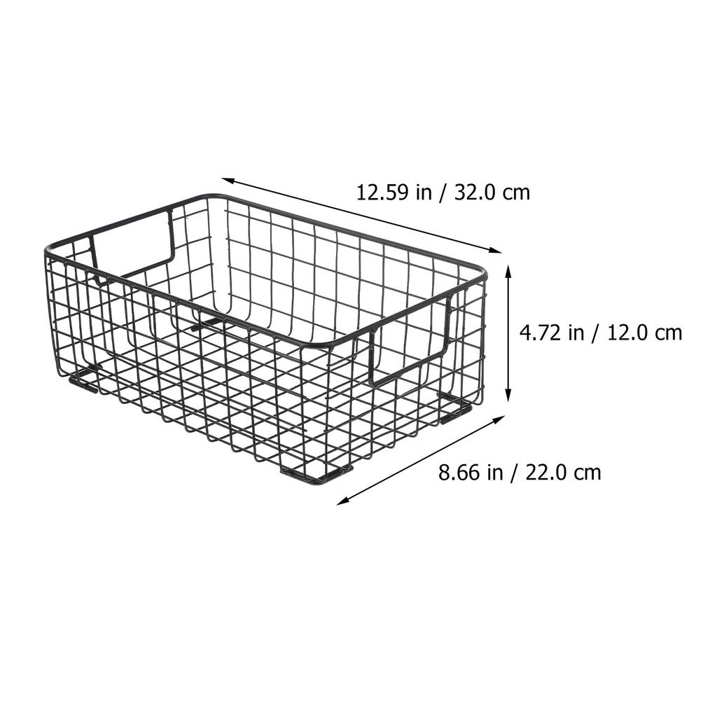 1Pcs Strong Fruit Organizer Basket Kitchen Storage Container for Snacks Fruits Vegetables Draining Mesh Handle Hole Modern Iron
