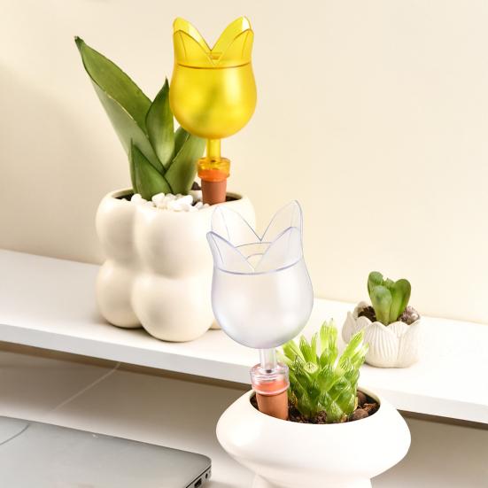 Goutteur d'eau Design Fleur Tulipe Pique Auto-arrosante Système d'irrigation goutte à goutte automatique Dispositif d'arrosage Outil d'irrigation pour la maison et le jardin
