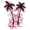 Stencil Palm Trees And Heart T Shirt Choose Style Size Color Ladies 20005 Vintage Washed Designer Clothes Stretched Versatile