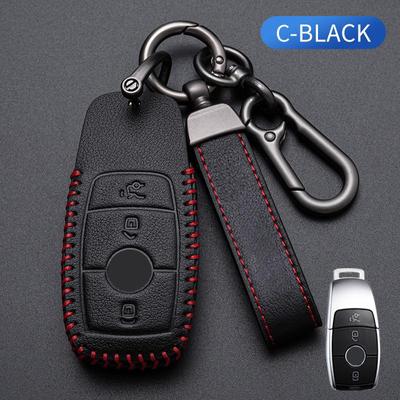 Oli Leder-Autoschlüsselgehäuse, Abdeckung für Benz ACESG-Klasse GLC CLE CLA GLB GLS W177 W205 W213 W222 X167 AMG, 3 Tasten