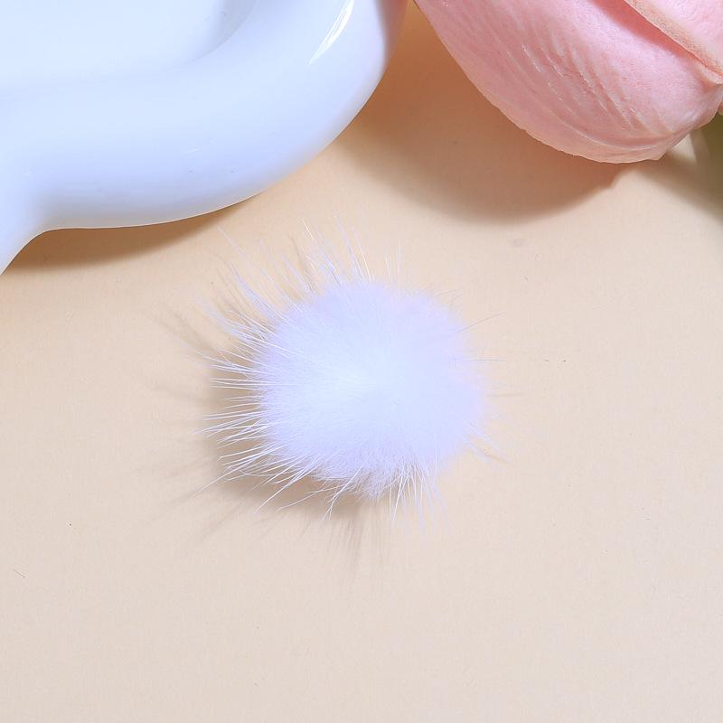 Colorful Mink Hair Ball Handmade DIY Jewelry Versatile Hairpin Accessories