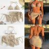 Classic Solid Color Bikini Set With Polyester And Spandex For Swimming Water Sports Women