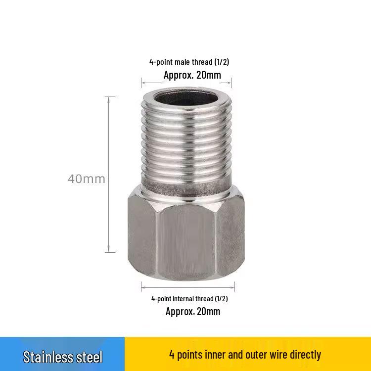 Redutor Rosqueado Vermelho de Aço Inoxidável Espessado Macho/Fêmea: Extensão de Tubo de Água de 6 para 4 Pontos, 25 para 20