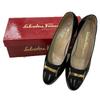 Used 186005 Current Condition Salvatore Ferragamo Vara Leather Pumps 6 Size 23cm Black
