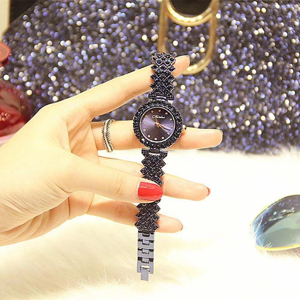 Versatile Fashion Trendy Watch Women'S Diamond-Encrusted Compact Bracelet Quartz Waterproof Student Watch Women