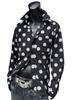 SaganStyle Traditional Polka Dot Print Long Sleeve Gothic Size YT20250001 Men's Shirt, All-Over Print, Dress, Black, 3L,