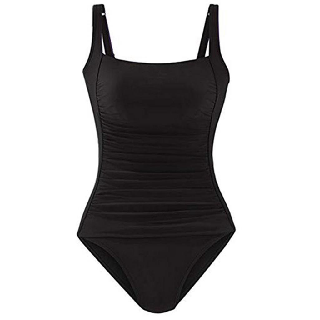 One Piece Swimsuit for Women Square Neck Ruched Design Slim Fit Swimwear Comfortable Stretch Fabric Beachwear Bathing Suit