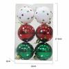6 Stuks 6cm Kerstboom Plastic Bal Decor Stip Ontwerp Ronde Bal Festival Kerst Hangend Ornament