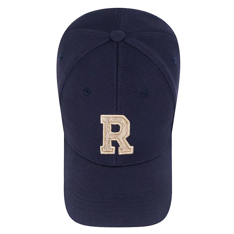 New High Quality R Letter Gold Thread 3D Embroidery Adjustable Elastic Pineapple Cloth Baseball Cap Trucker Hats Sun Hat