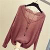Tops Fashion Spring and Autumn Women's Long Sleeve Comfortable Loose Sweater Openwork Sweater