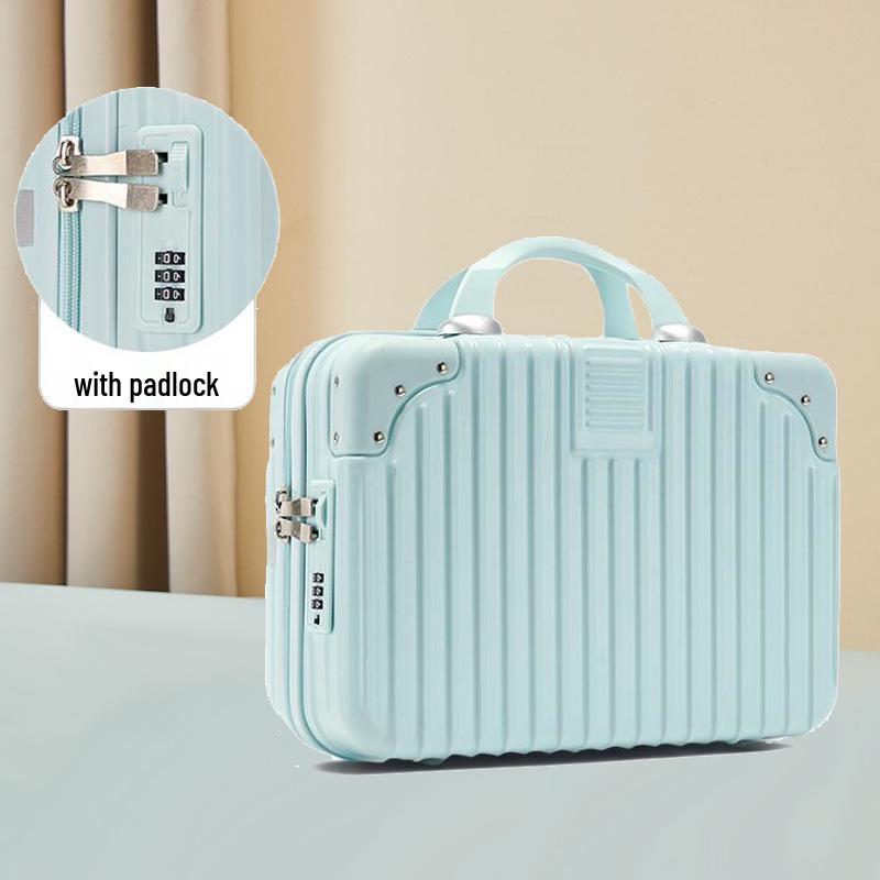 Retro Suitcase Set: 14" Women's Cosmetic Bag & 16" Men's Carry-On Luggage Gift Box.