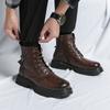 Winter New Ankle Boots for Men Fashion Thick Bottom Casual Boots Classic Handmade Genuine Leather Ankle Boots Designer Men Boots