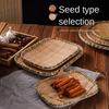 Imitation Bamboo Plate Personalized Creative Tableware  Long Plate Fried Food  Fried Skewer Dustpan Fruit Plate