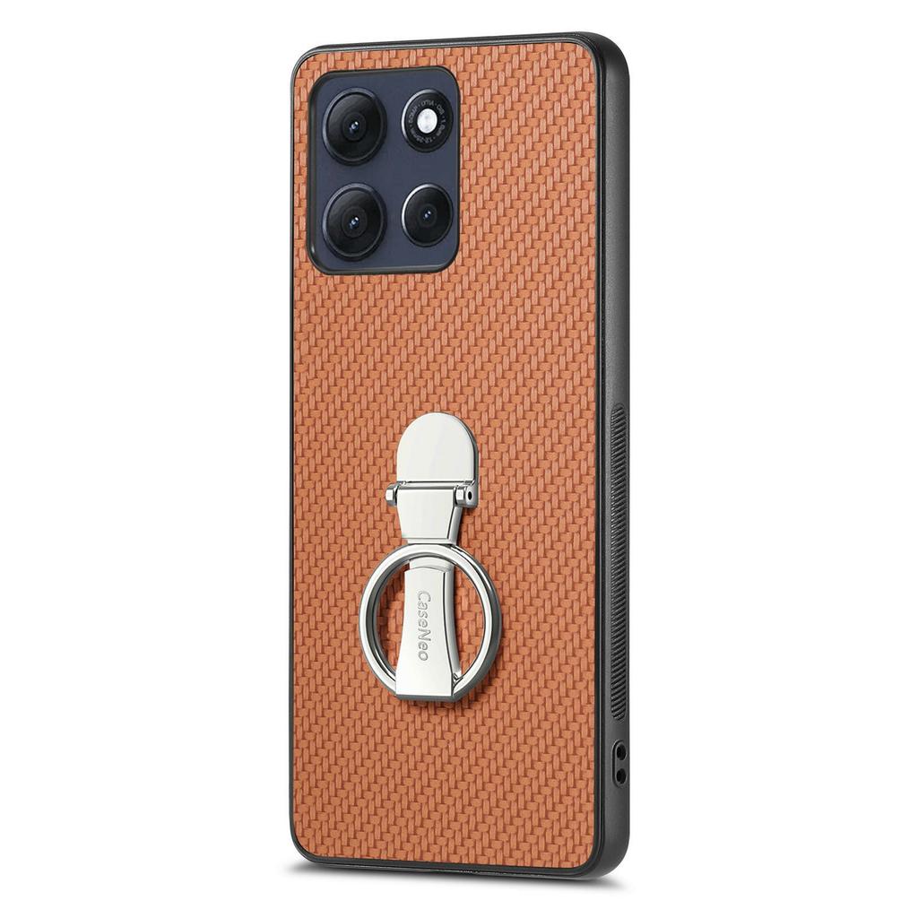 CASENEO C1-19 for Motorola Moto G86 Power 5G Case Folding Kickstand Leather Back Cover Carbon Fiber Texture