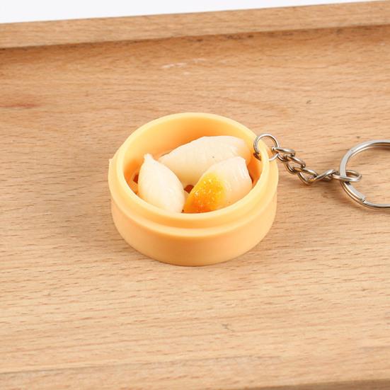 Keychain Pendant Food Steamer Design Lifelike Hanging Ornament Keys Backpack Car Decoration Daily Use Accessory