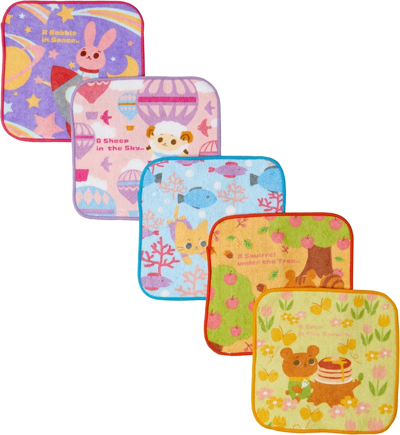 

Marushin Piccolino Nature Friends Mini Towels Perfect for and Elementary Perfect for Girls (5-Pack) - Preschool, Kindergarten, School, (Product Code