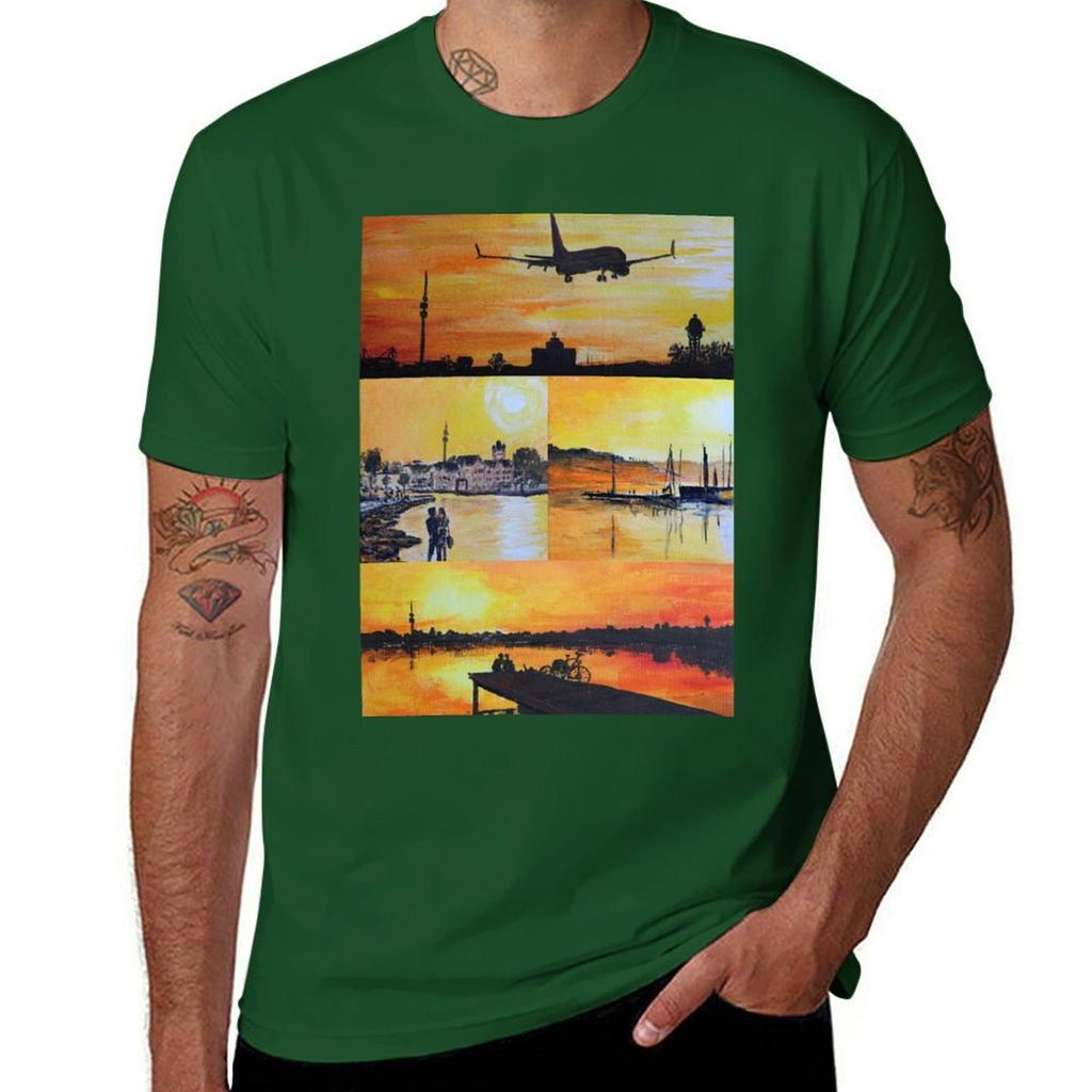 Evening mood at the Phoenixsee Tshirt oversizeds Short sleeve tee vintage mens graphic tshirts funny
