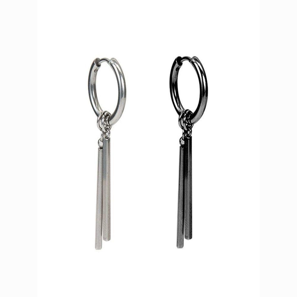 Sauron Titanium Steel Men's Silver Earrings - Trendy, Simple, and Handsome Niche Design