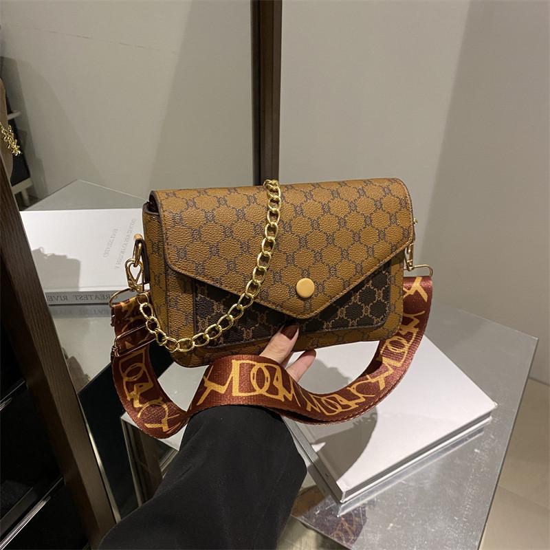 Print Lattice Single Shoulder Crossbody Square Bag Handbag Women Gift Fashion