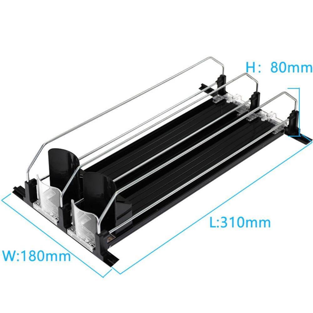Adjustable Width Drinks Storage Rack Self-Sliding Refrigerator Drink Organizer