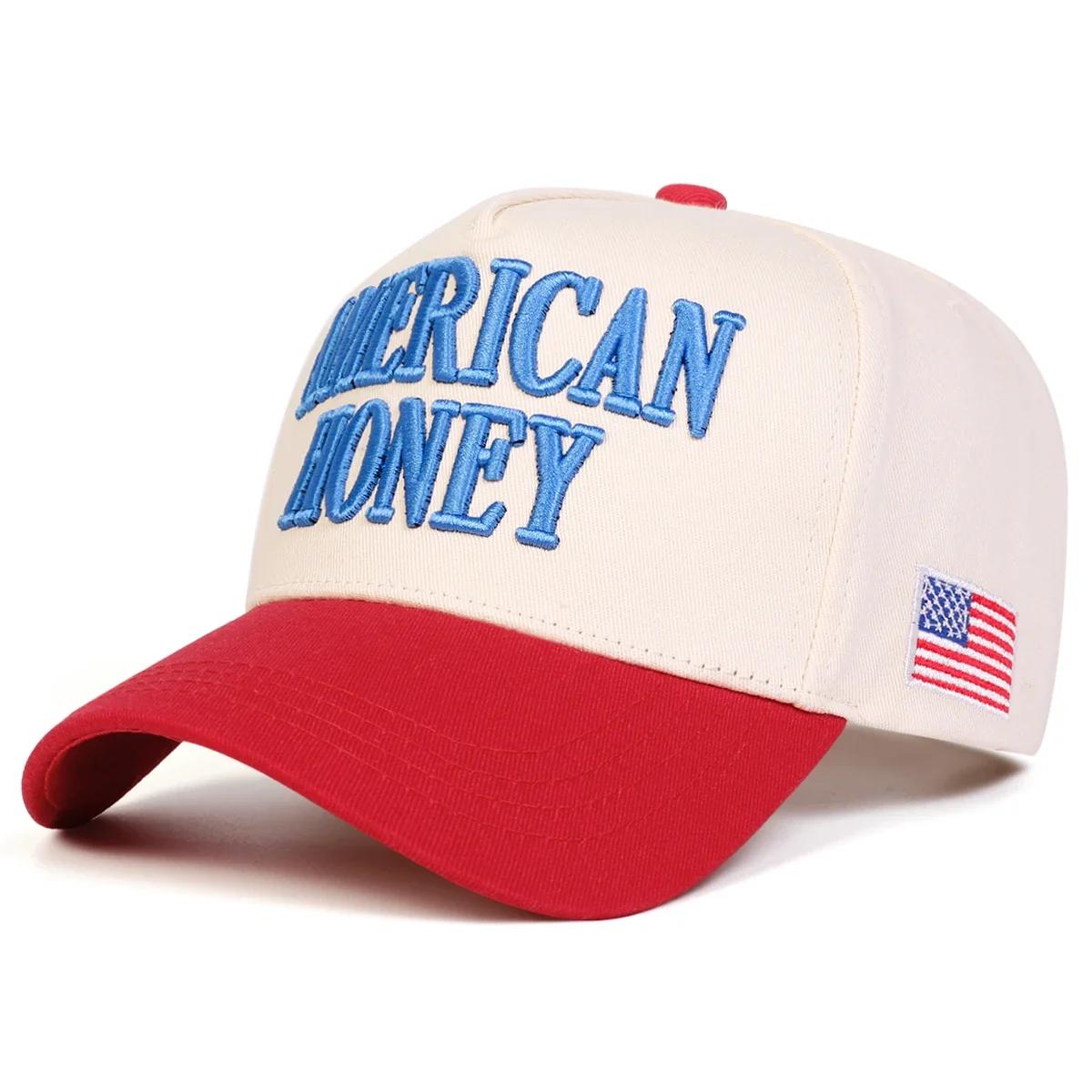 Unisex American Honey Letter Embroidery Baseball Caps Spring Autumn Outdoor Adjustable Casual Hats Sunscreen Hat Sports Cap
