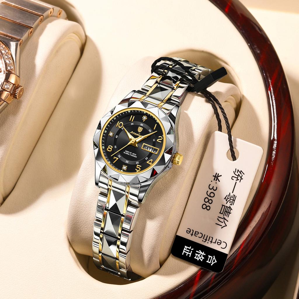 Waterproof Luminous Double Calendar Ladies Watch Quartz Watch