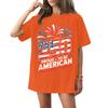 Women's Fashionable Casual Short-Sleeve Neck Printed T-Shirt for the 254th Anniversary of the Founding of the United States