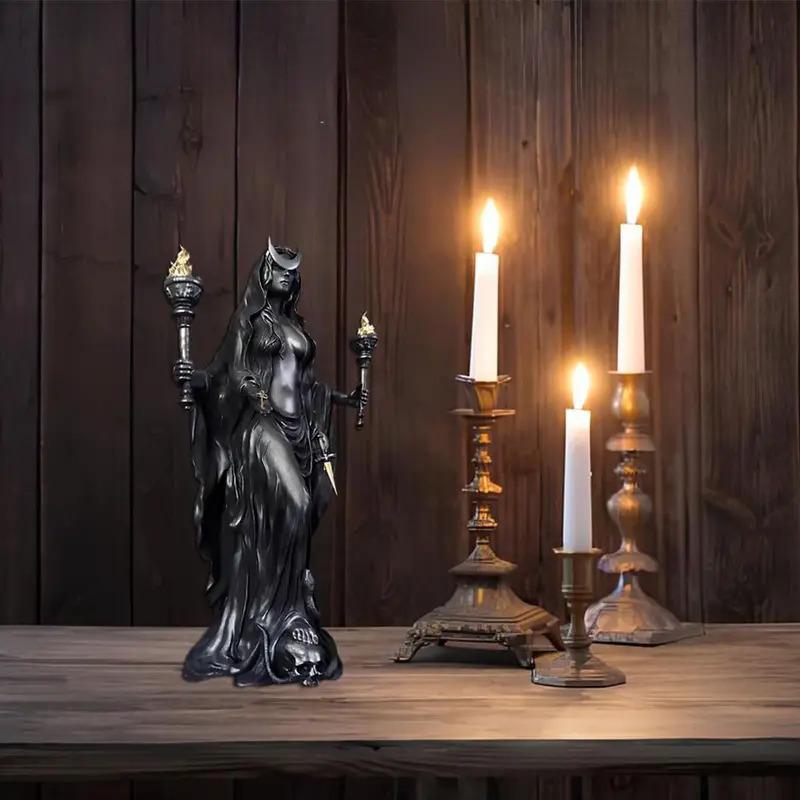 Hekate Niktipolos, The Witch of The Night, Witch of The Night Figurine, Dark Goddess Hecate Altar Sculpture, Pagan Home Decor