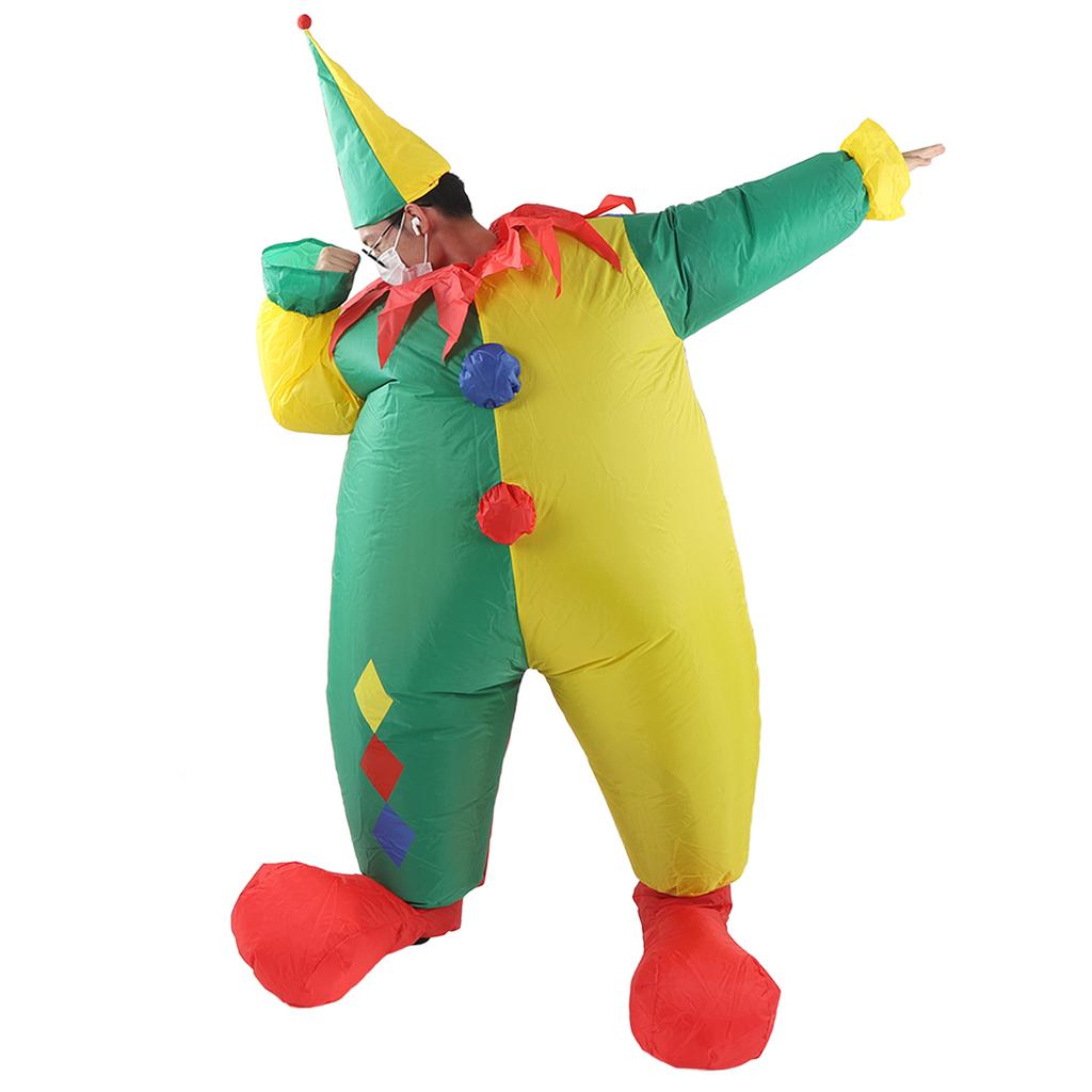 Inflatable Clown Costume for Adult Waterproof Blow Up Funny Joker Costume Jumpsuit for Halloween