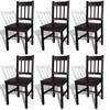 Day and Night - Day and Night Dining Chairs 6 Units Dark Brown Pine Wood