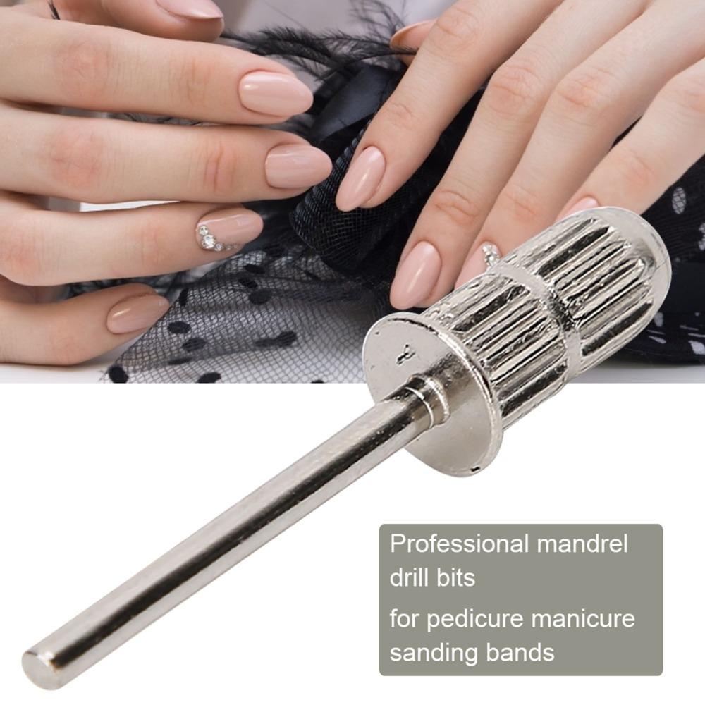 10pcs 2.35Mm Standard Shaft Nail Sanding Band Mandrel Sanding Ring Shaft  DIY Nail Art Sanding Work серебряный