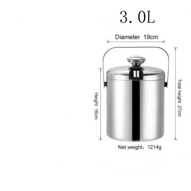 ZISIZ Double-Layer Insulated Portable Ice Bucket