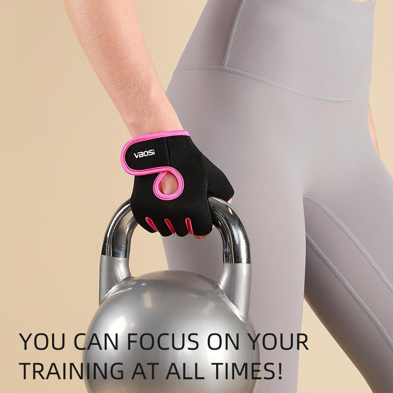 Vbosi Adjustable Half Finger Sports Gloves For Weightlifting Dumbbell Cycling Fitness Training Breathable For Women Men